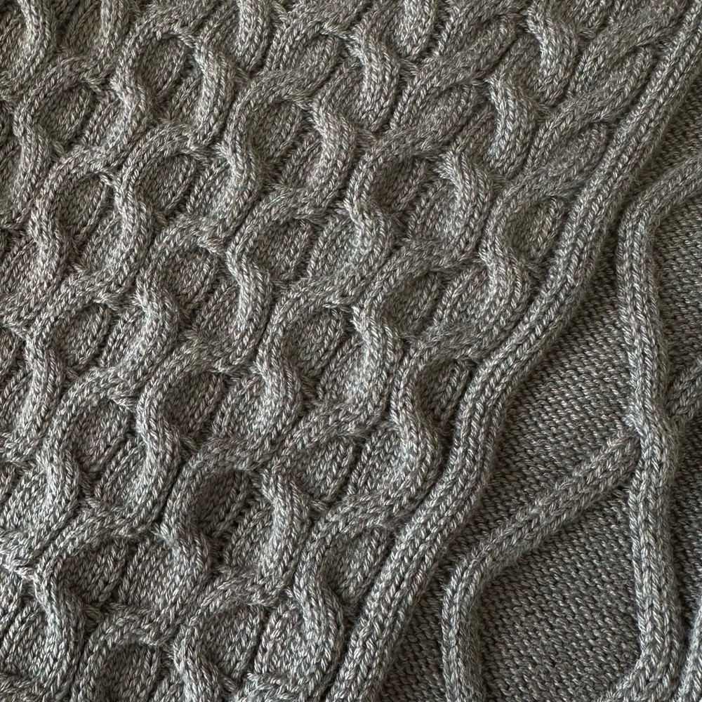 ANTHROPOLOGIE GRAY CABLE KNIT TANK TOP Cropped Length Slim Fit Size-Large - Picture 7 of 9